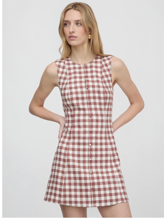 Hill House Dresses & Skirts - Hill House Home The Angie Dress in Rust Gingham Brown White
